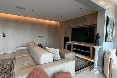 Apartamento minimalista com terraço gourmet 