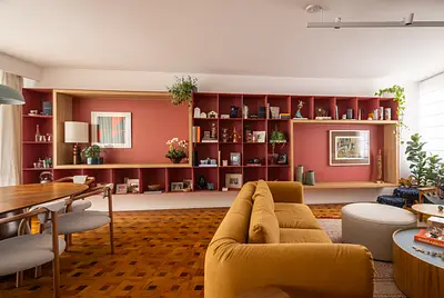 Apartamento Colorido com Cozinha Aberta